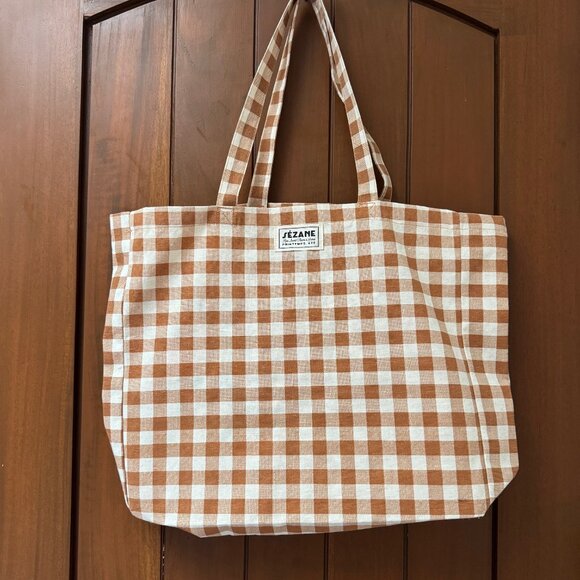 Sezane checkered tote bag - Picture 1 of 1